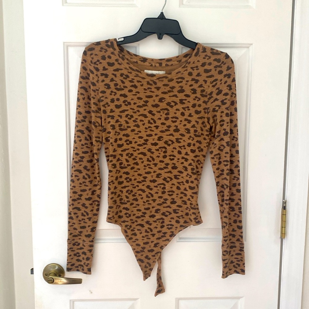 Abercrombie & Fitch long sleeved cheetah print body suit